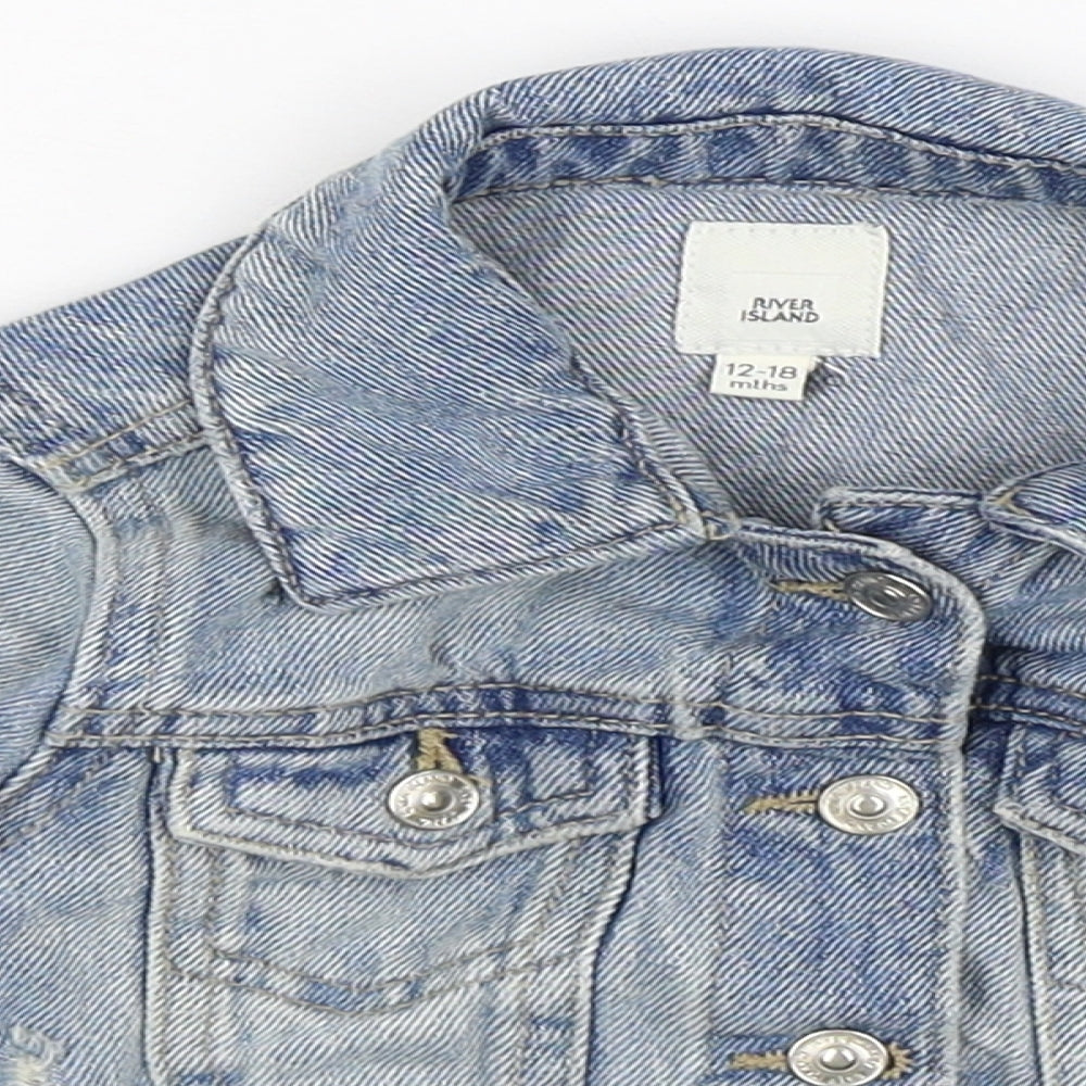 River Island Baby Blue  Denim Jacket  Size 12-18 Months