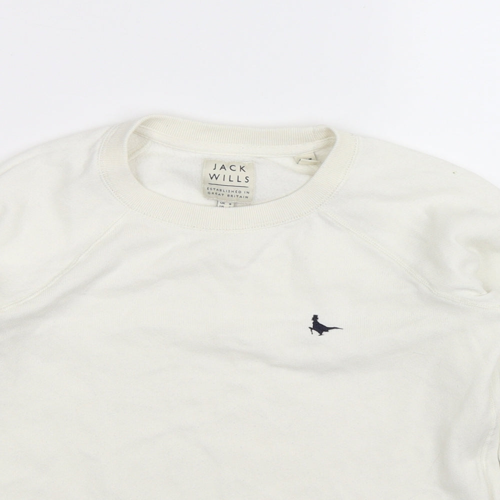 Jack Wills Womens White   Pullover Sweatshirt Size 8