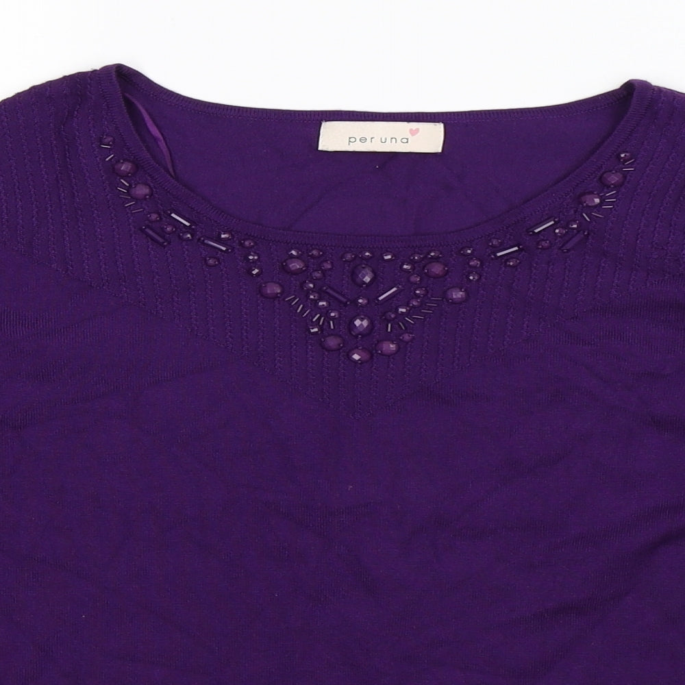 Per Una Womens Purple  Knit Pullover Jumper Size 12
