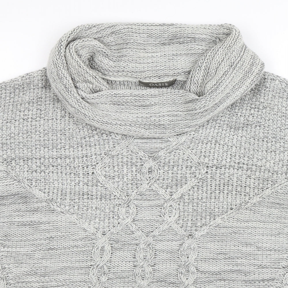 Oasis Womens Grey  Knit Pullover Jumper Size M