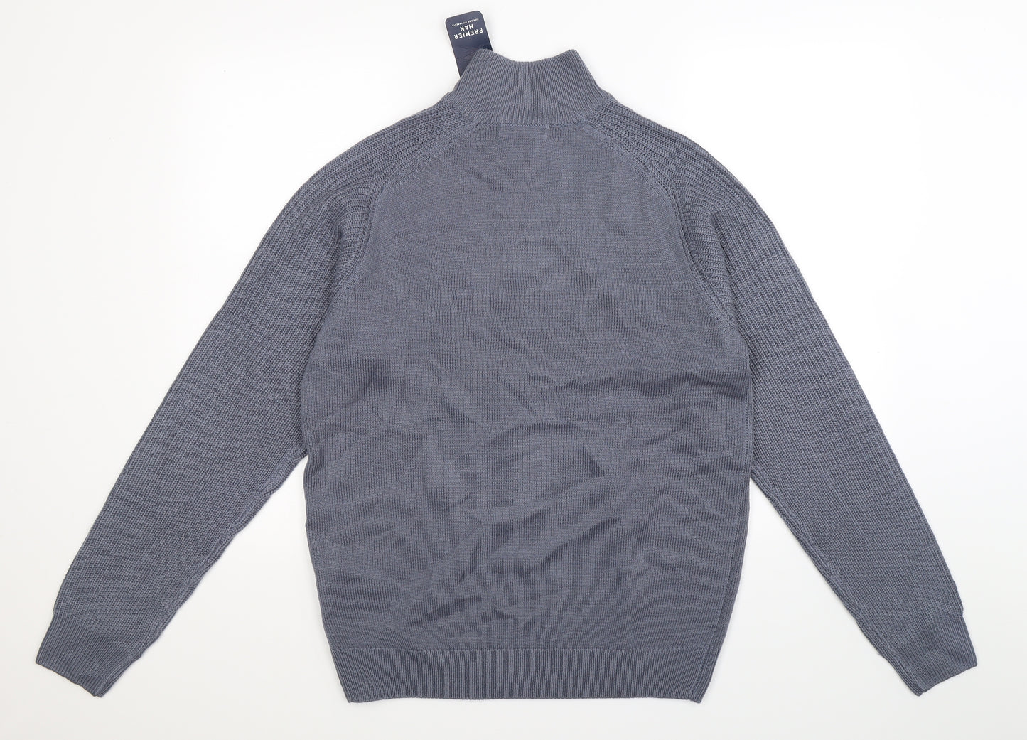 Premier Man Mens Grey  Knit Pullover Jumper Size M