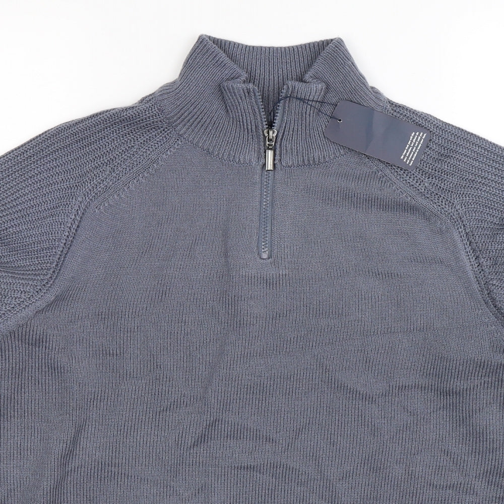 Premier Man Mens Grey  Knit Pullover Jumper Size M
