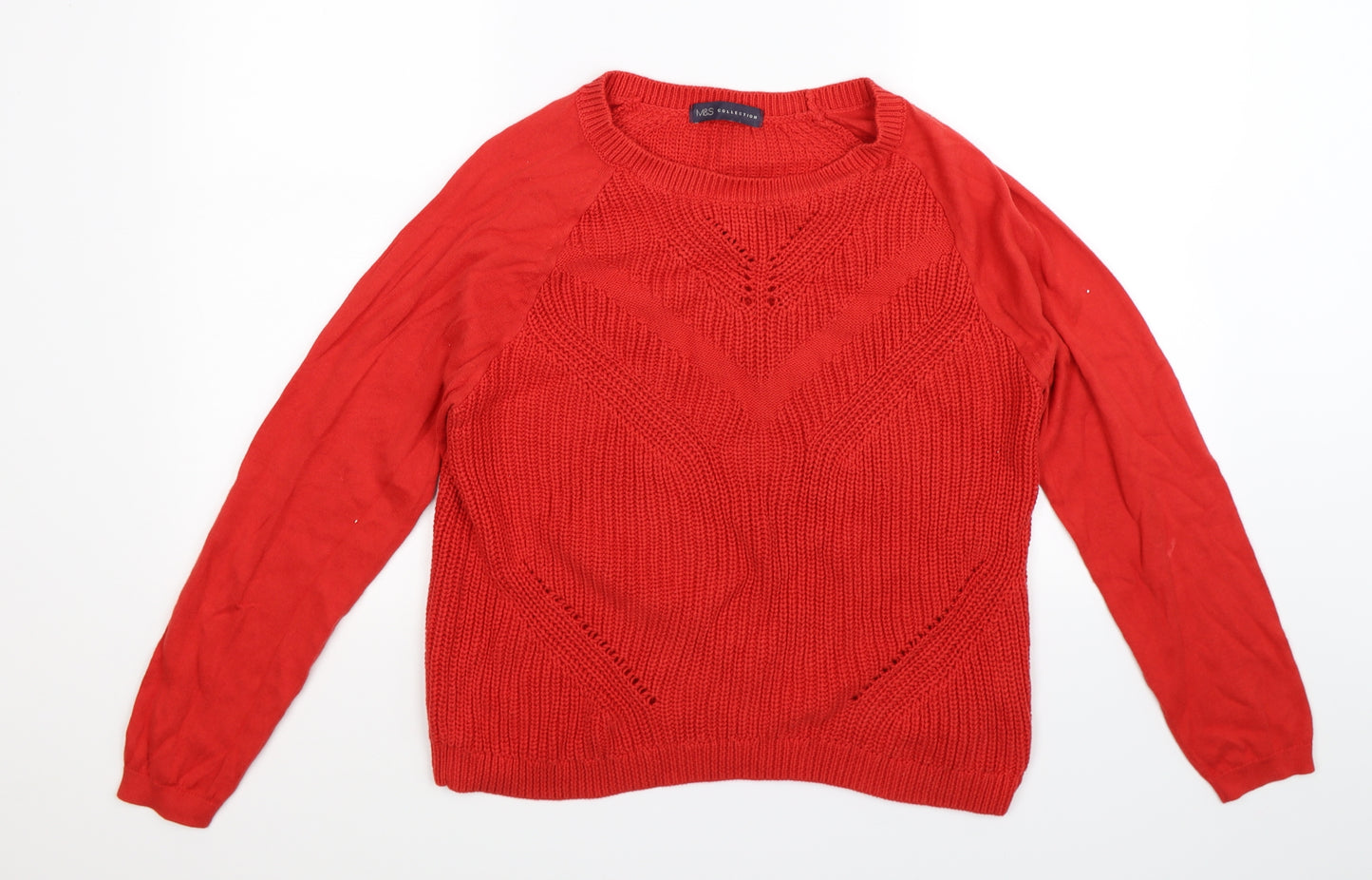 Marks and Spencer Womens Red  Knit Pullover Jumper Size 16