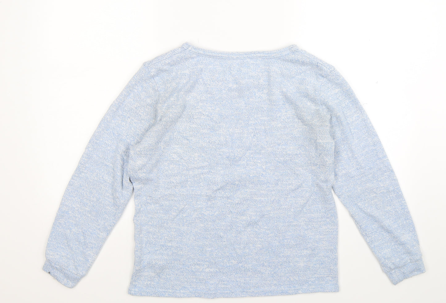 F&F Womens Blue Solid Knit Top Pyjama Top Size 14