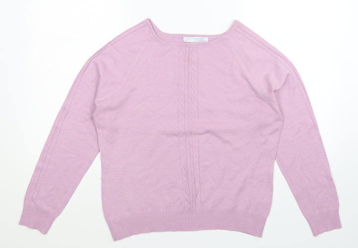 Autonomy Womens Pink Knit Pullover Jumper Size 16