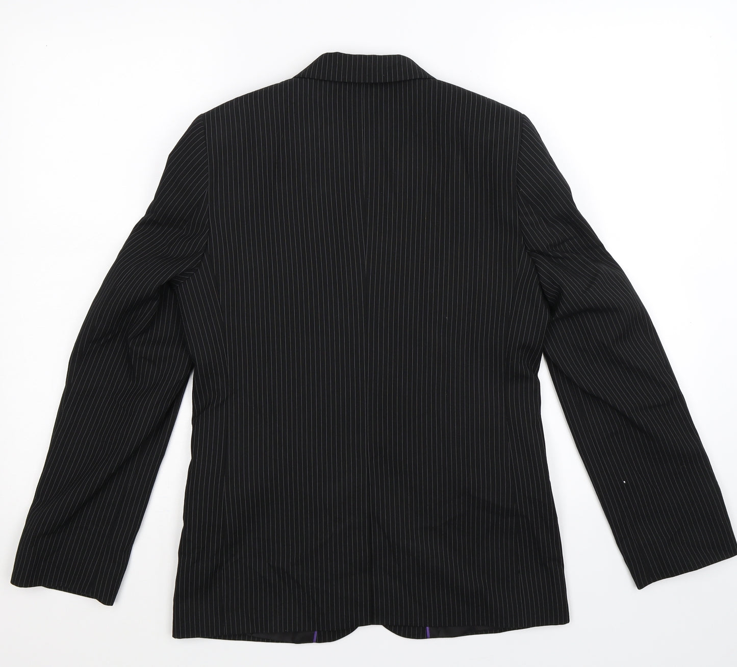 Flip Back Boys Black Striped  Jacket Blazer Size 13 Years