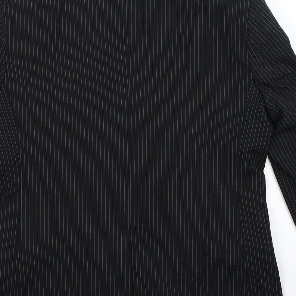 Flip Back Boys Black Striped  Jacket Blazer Size 13 Years