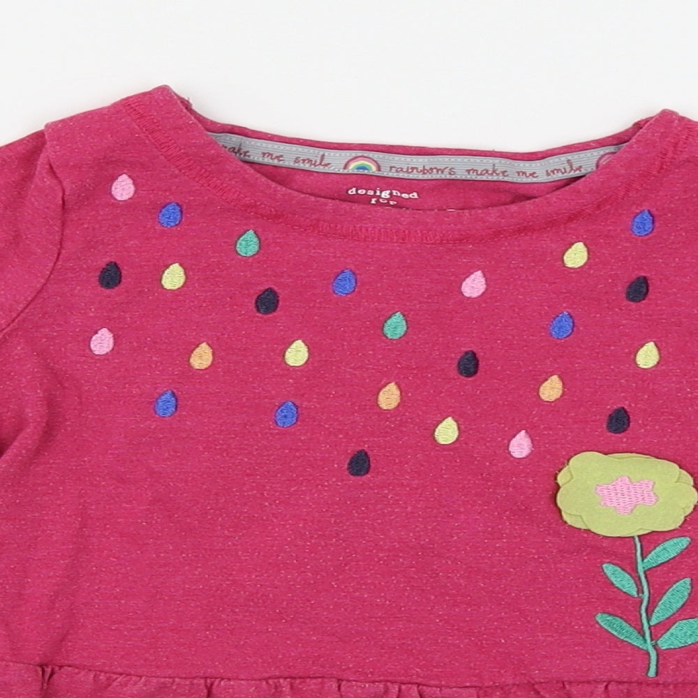 F&F Baby Pink   Pullover Jumper Size 18-24 Months  - Flower
