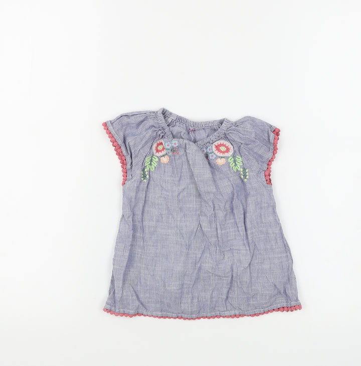 Nutmeg Girls Blue   A-Line  Size 2-3 Years  - Flower Detail