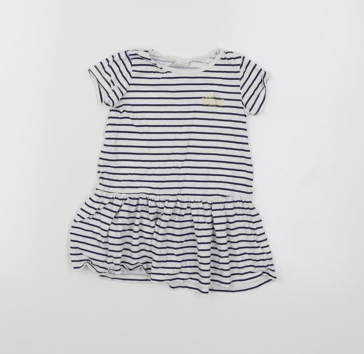 H&M Baby White Pinstripe A-Line Size 12 Months - Cloud Print