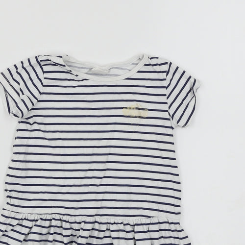 H&M Baby White Pinstripe  A-Line  Size 12 Months  - Cloud Print