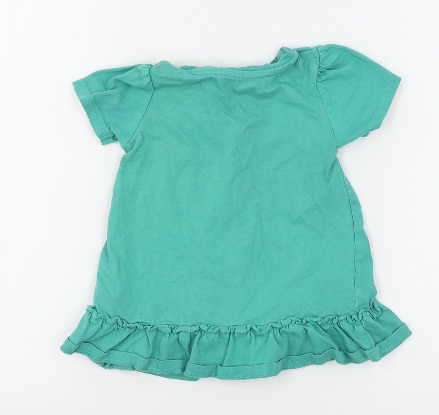 TU Girls Green   Basic T-Shirt Size 2-3 Years  - Giraffe Print