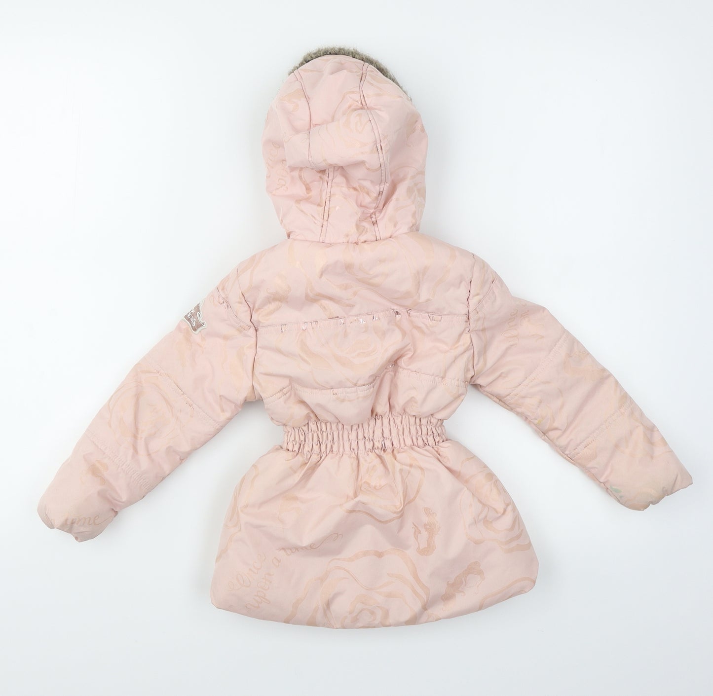 Disney Girls Pink Floral  Puffer Jacket Coat Size 2-3 Years  - Disney Princess