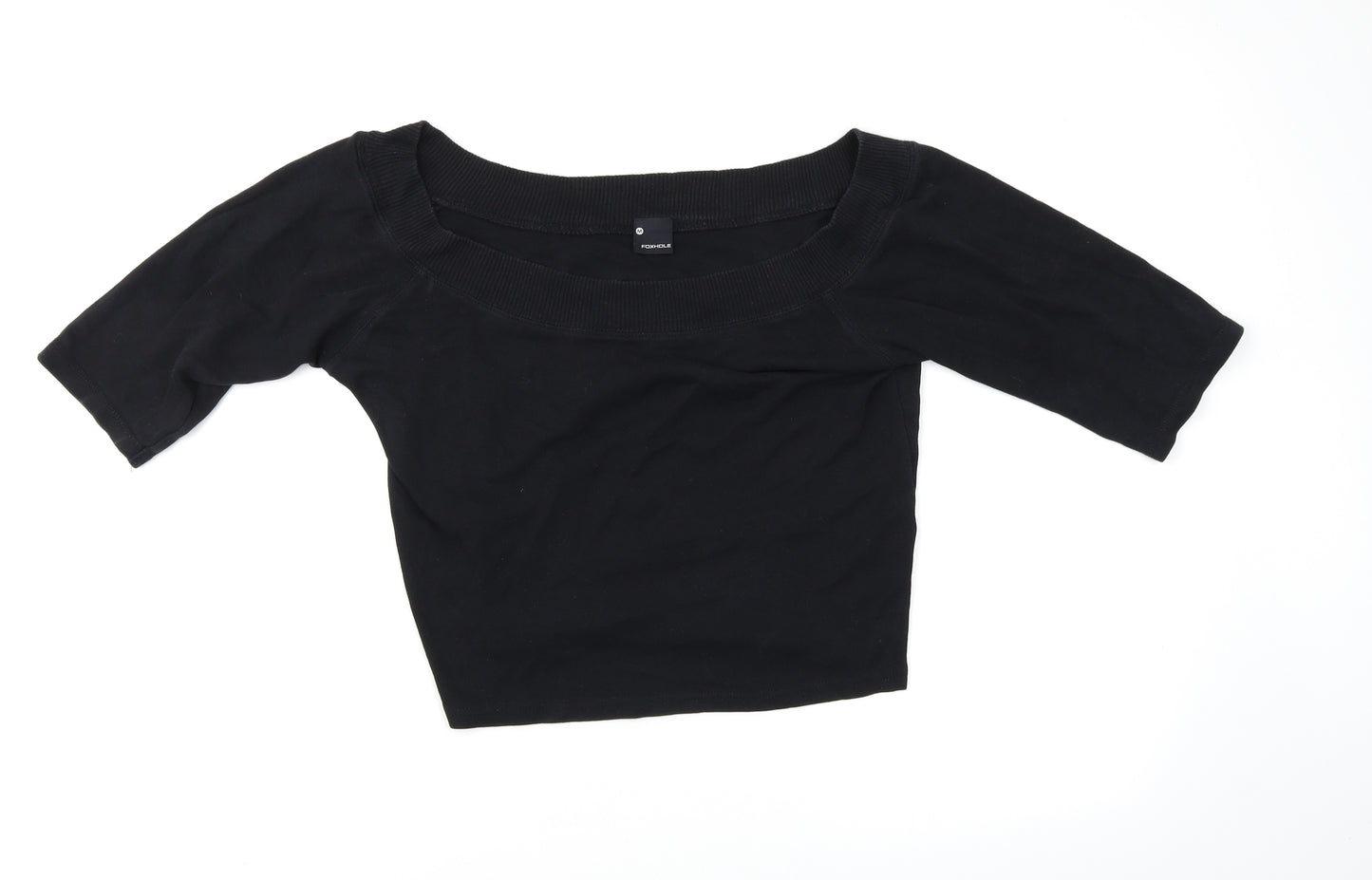 Foxhole Womens Black   Cropped T-Shirt Size M