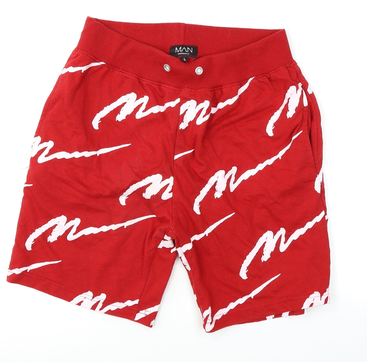 Boohoo MAN Mens Red   Athletic Shorts Size L