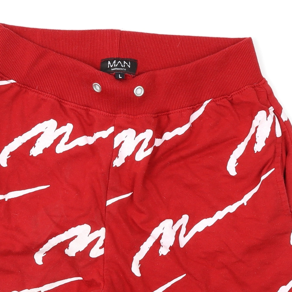 Boohoo MAN Mens Red   Athletic Shorts Size L