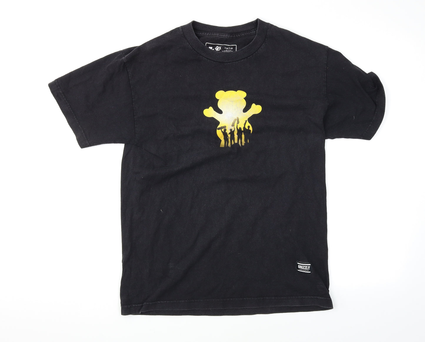 GLX Mens Black    T-Shirt Size M  - Print on front and back