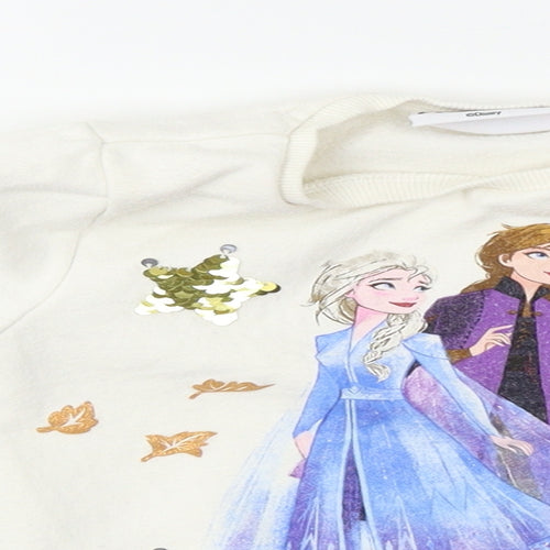 Disney Girls White   Pullover Jumper Size 3-4 Years  - Frozen