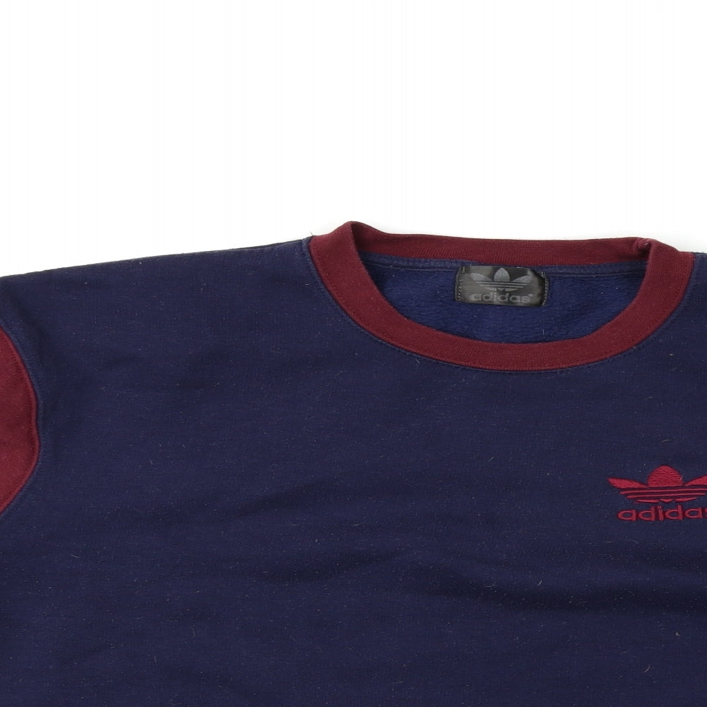 Addidas Originals Mens Blue   Pullover Sweatshirt Size L