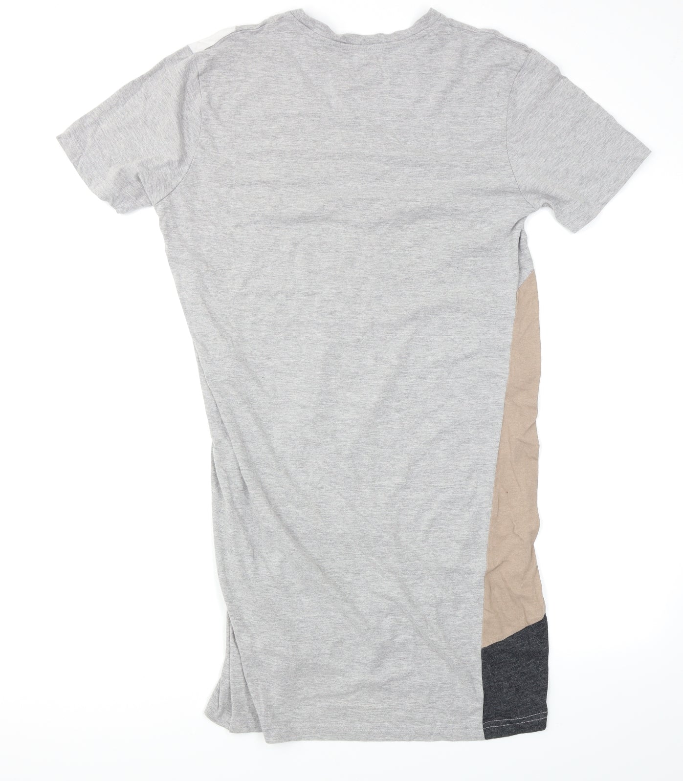 Boohoo Man Mens Grey Colourblock   T-Shirt Size L