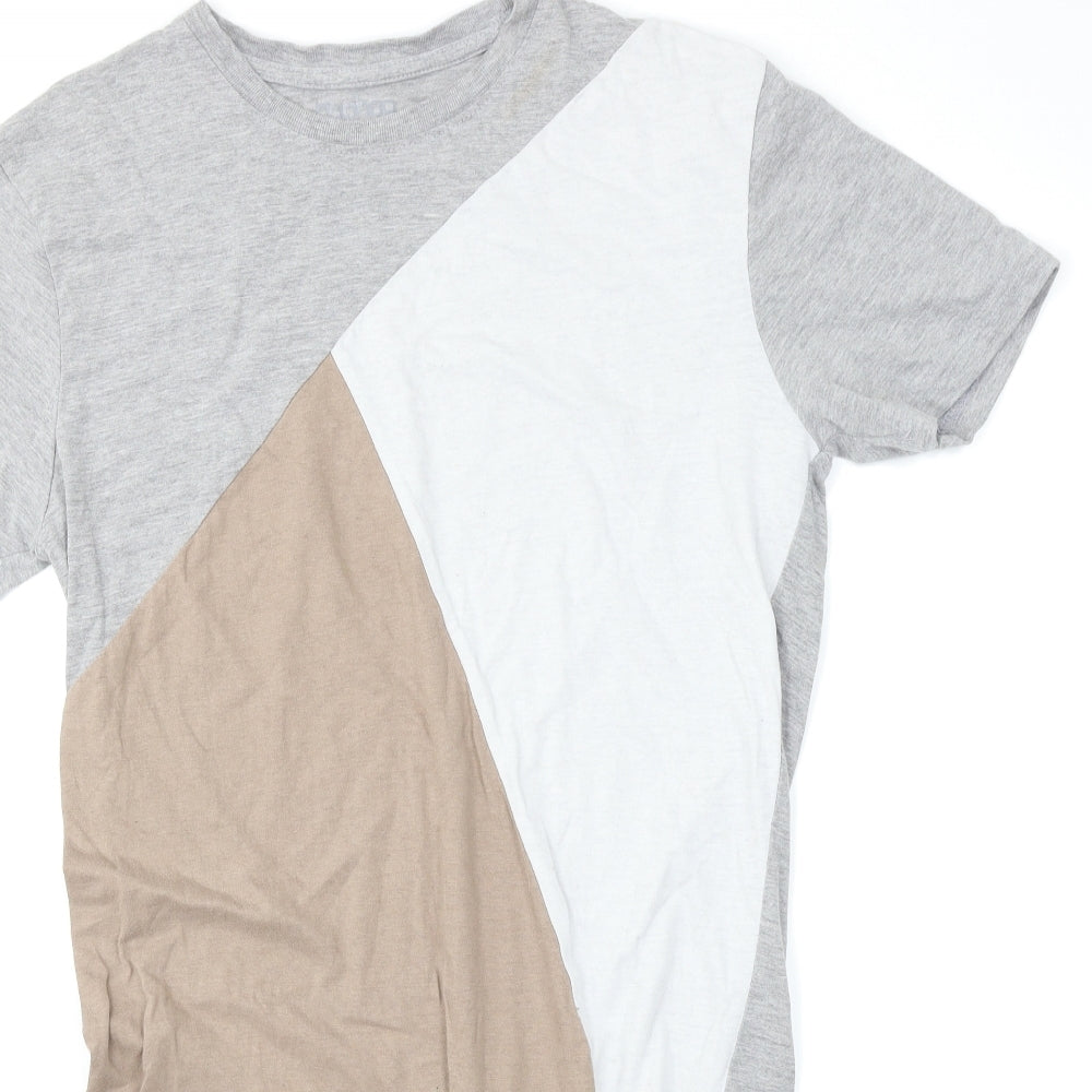 Boohoo Man Mens Grey Colourblock   T-Shirt Size L
