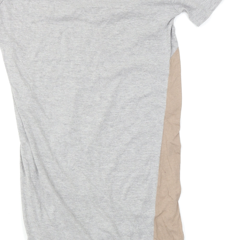 Boohoo Man Mens Grey Colourblock   T-Shirt Size L