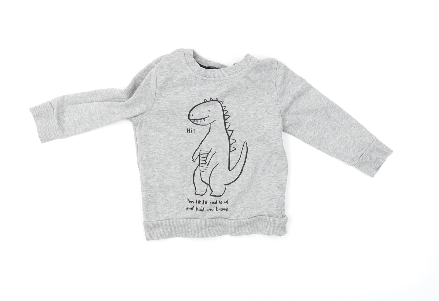 George Boys Grey   Pullover Jumper Size 2-3 Years  - Dinosaur