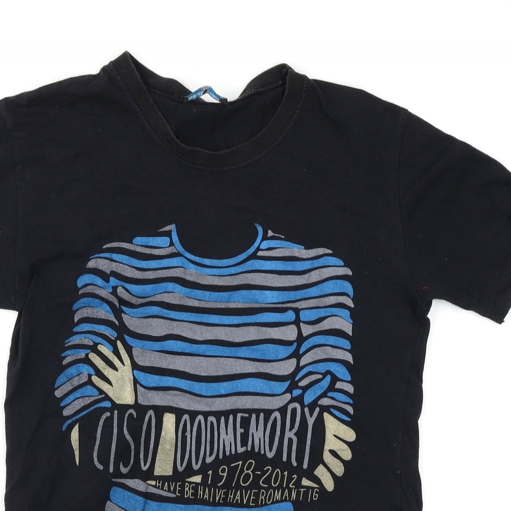 Reaxtion Mens Black    T-Shirt Size M