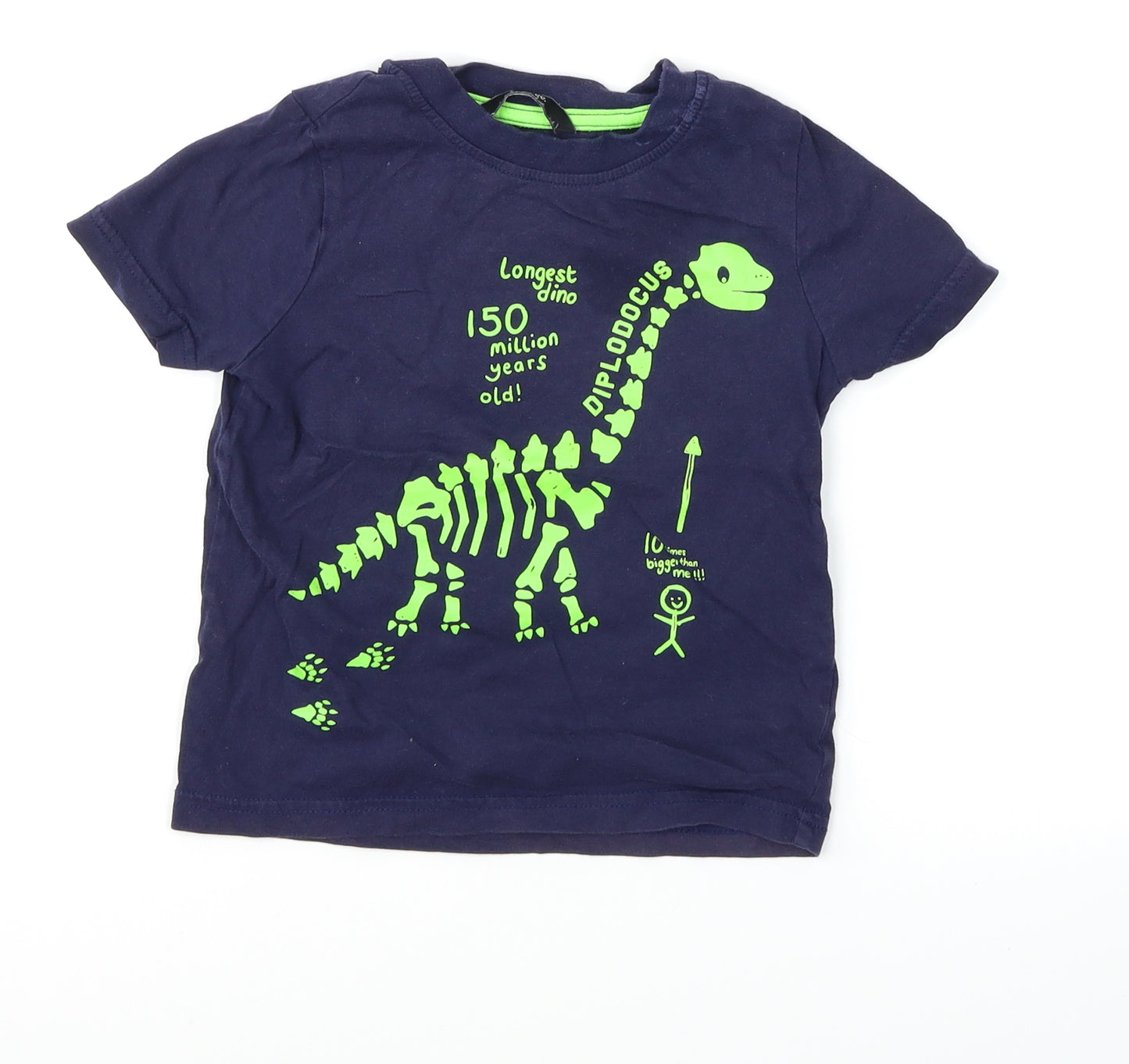 George Boys Purple   Pullover T-Shirt Size 2-3 Years  - Dinosaur Print
