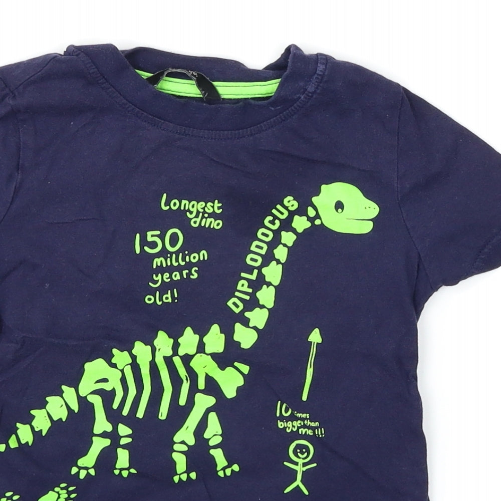 George Boys Purple   Pullover T-Shirt Size 2-3 Years  - Dinosaur Print
