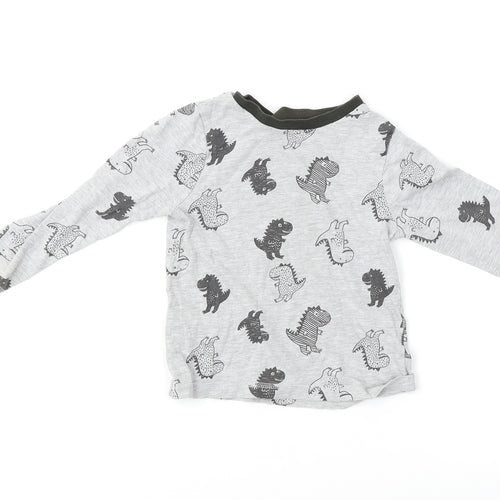 George Boys Grey Animal Print  Basic T-Shirt Size 3-4 Years  - Dinosaurs