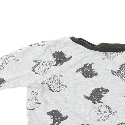 George Boys Grey Animal Print  Basic T-Shirt Size 3-4 Years  - Dinosaurs