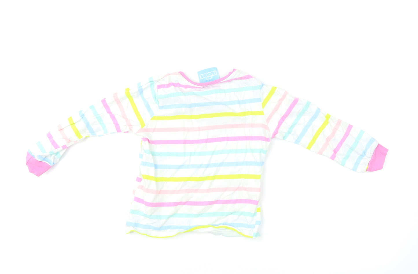 TU Girls White Pinstripe  Basic T-Shirt Size 4-5 Years  - Hey Duggee