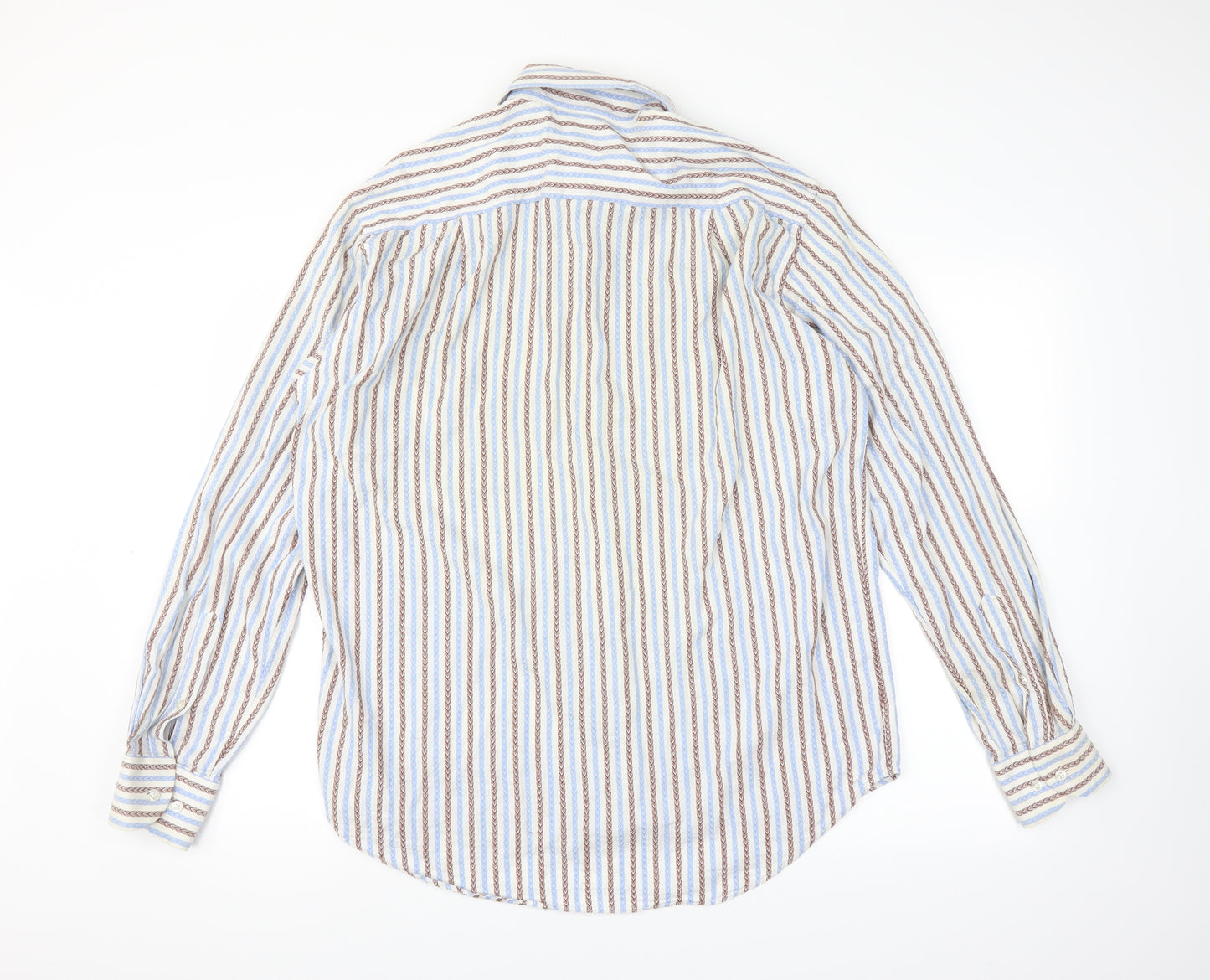Katherine Hamnett Mens White Striped   Dress Shirt Size 16