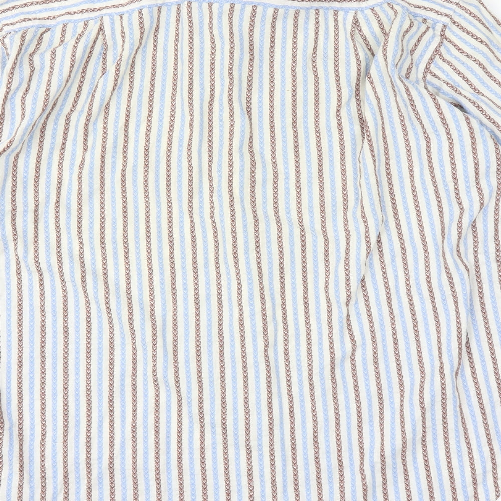 Katherine Hamnett Mens White Striped   Dress Shirt Size 16