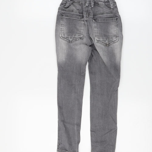 Primark Girls Grey   Straight Jeans Size 5-6 Years - ripped details