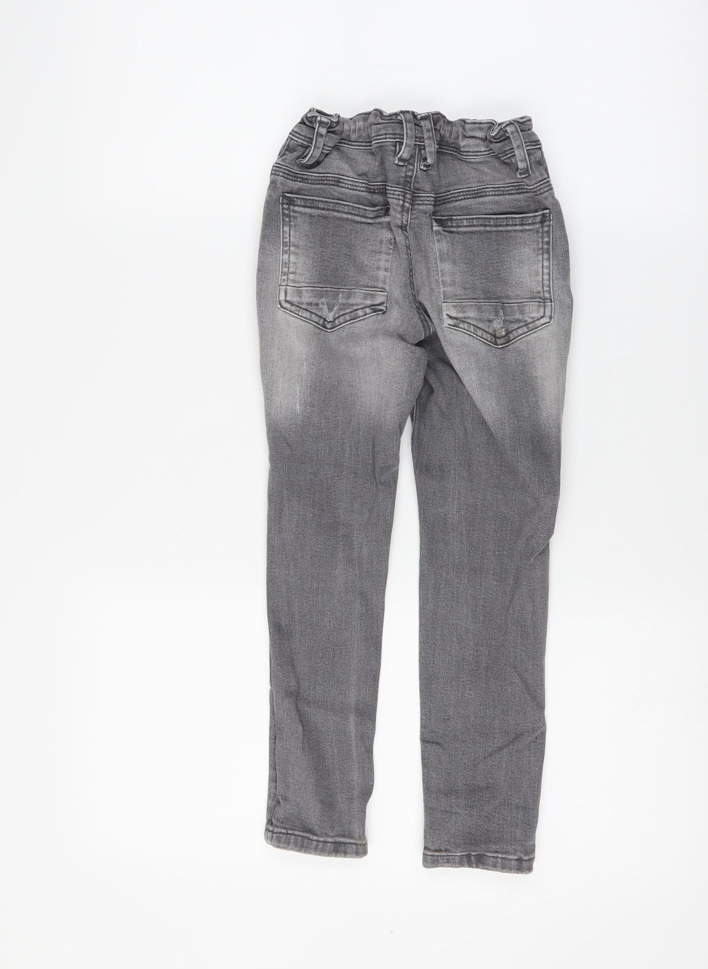 Primark Girls Grey   Straight Jeans Size 5-6 Years - ripped details