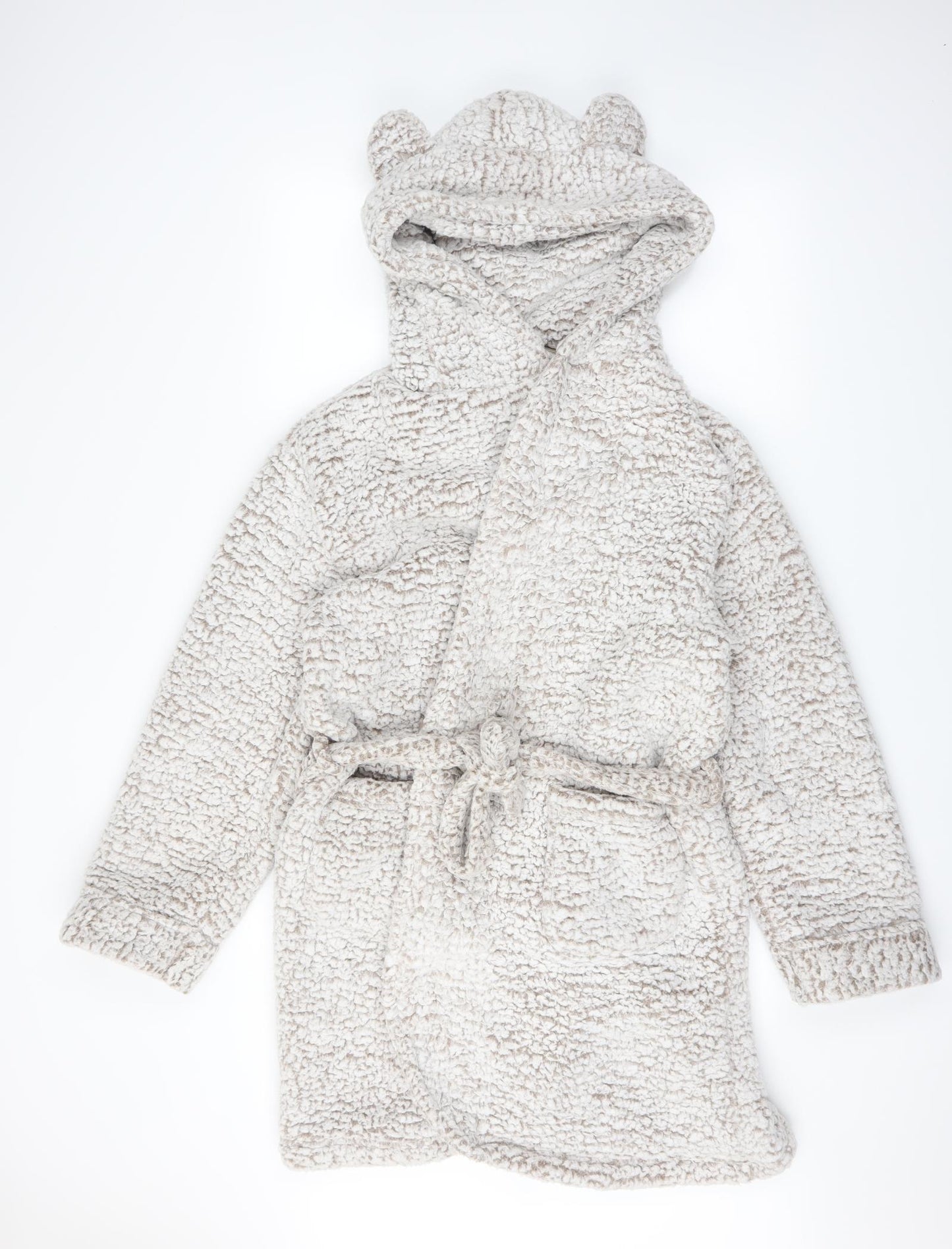 F&F Womens White Solid  Top Robe Size M  - Hooded