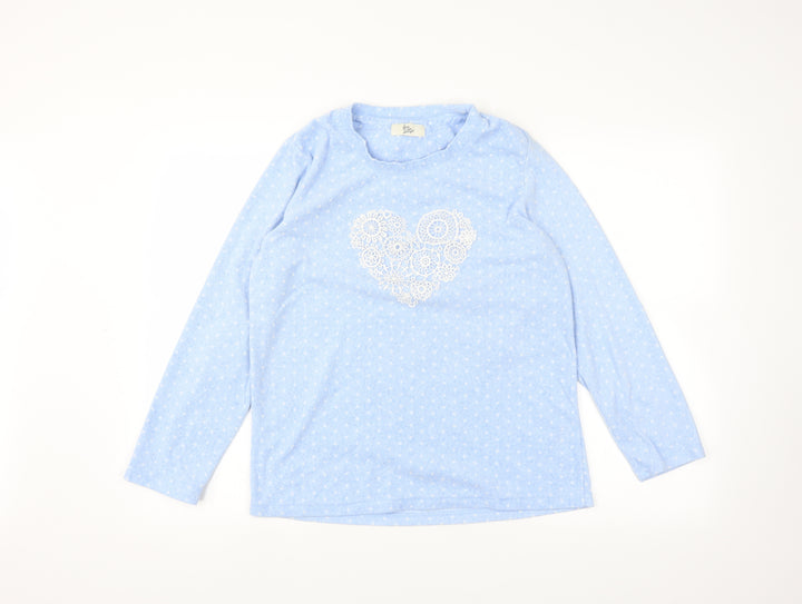 love to lounge Womens Blue Polka Dot Pullover Jumper Size M