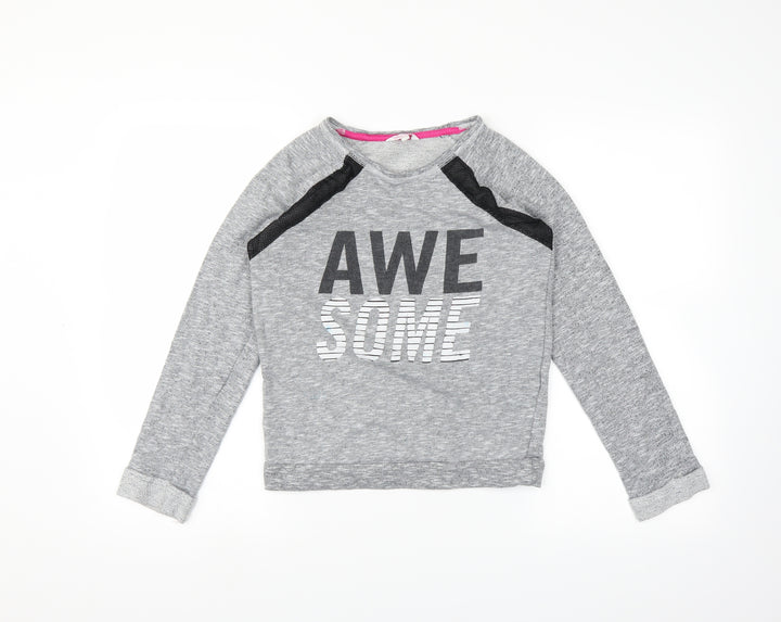 Miss E-vie Girls Grey Pullover Jumper Size 11-12 Years