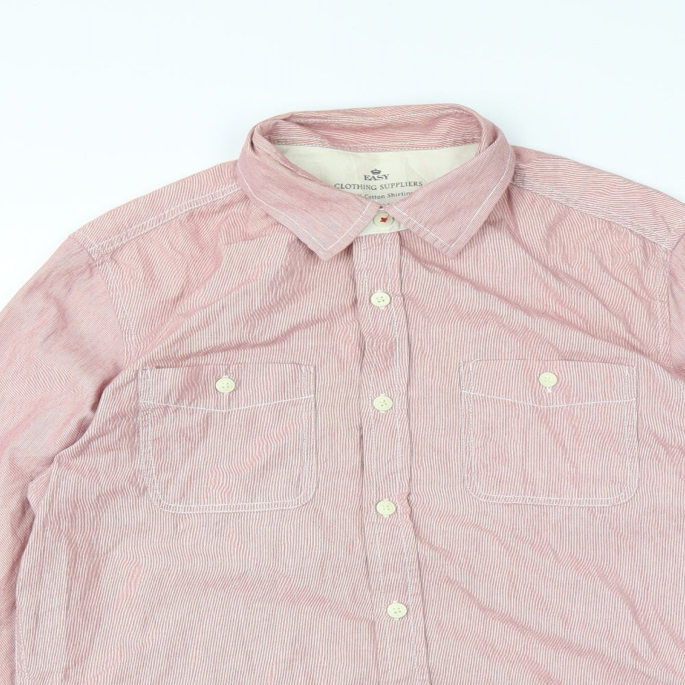 Easy Mens Pink    Dress Shirt Size M