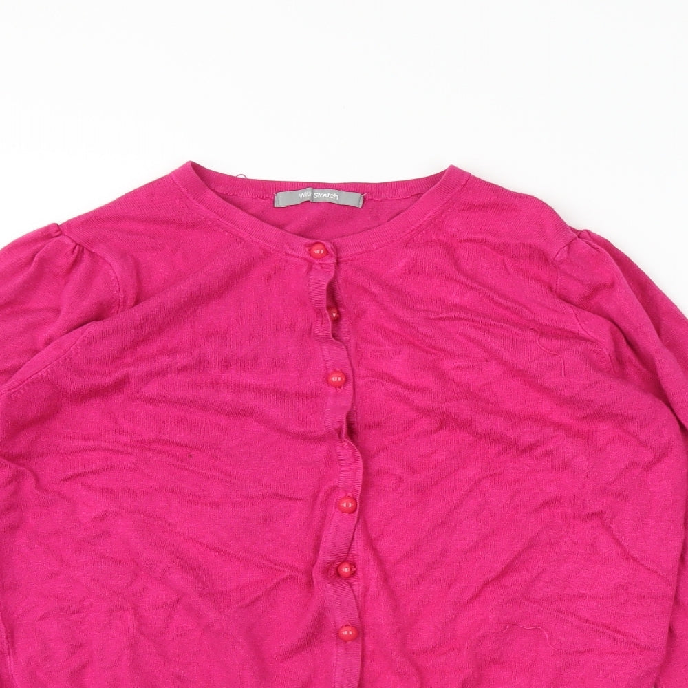 Marks and Spencer Womens Pink   Cardigan Jumper Size 14