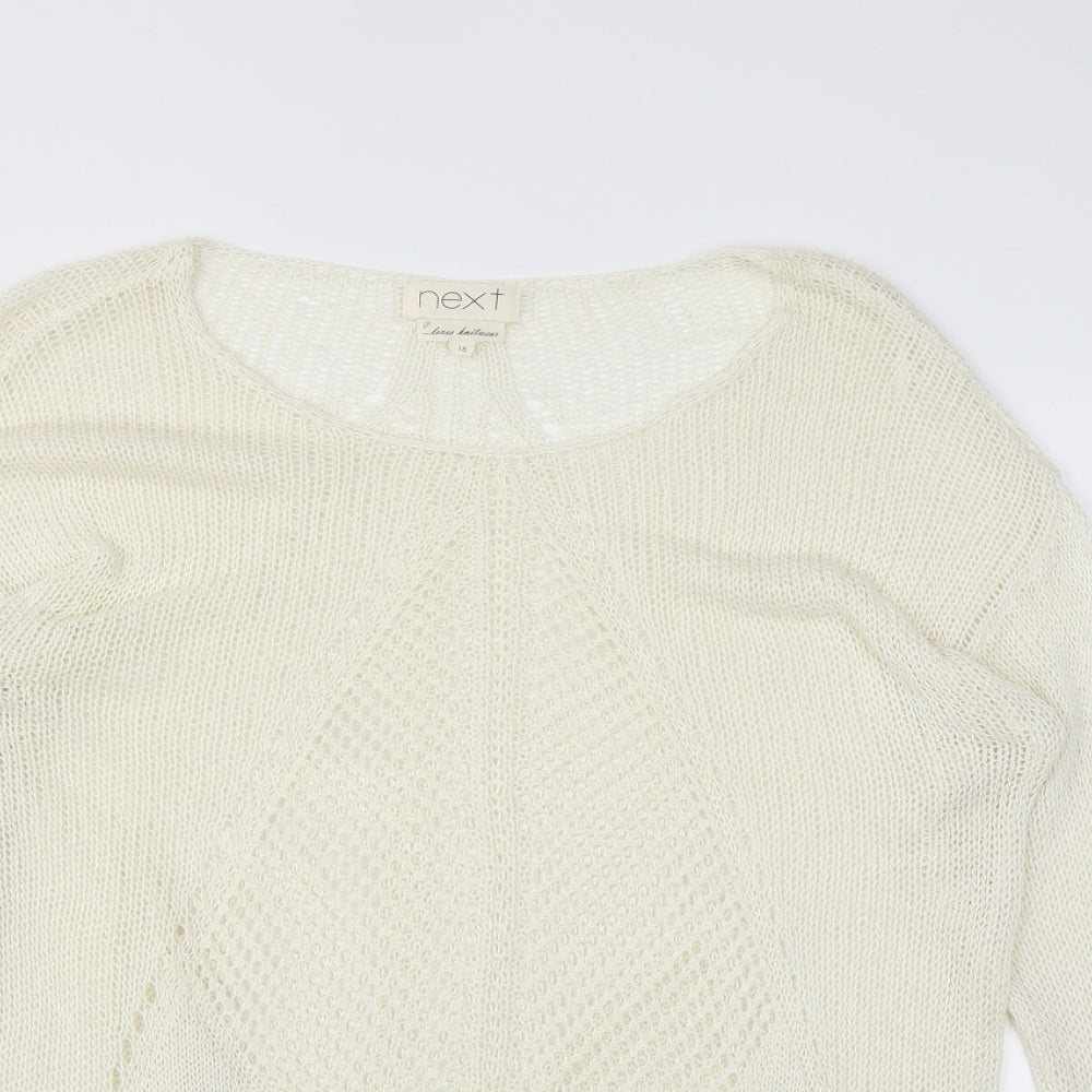 NEXT Womens White  Knit Pullover Jumper Size 18