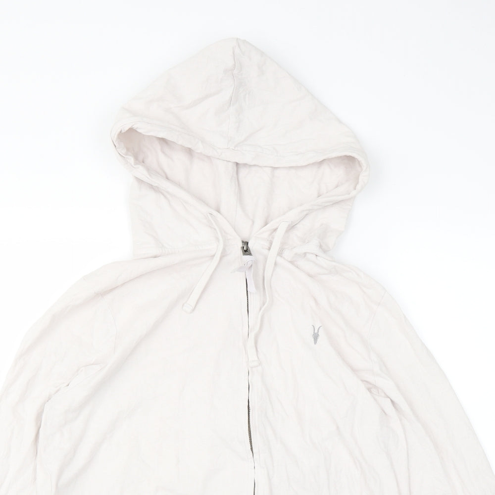AllSaints Mens White   Full Zip Hoodie Size L