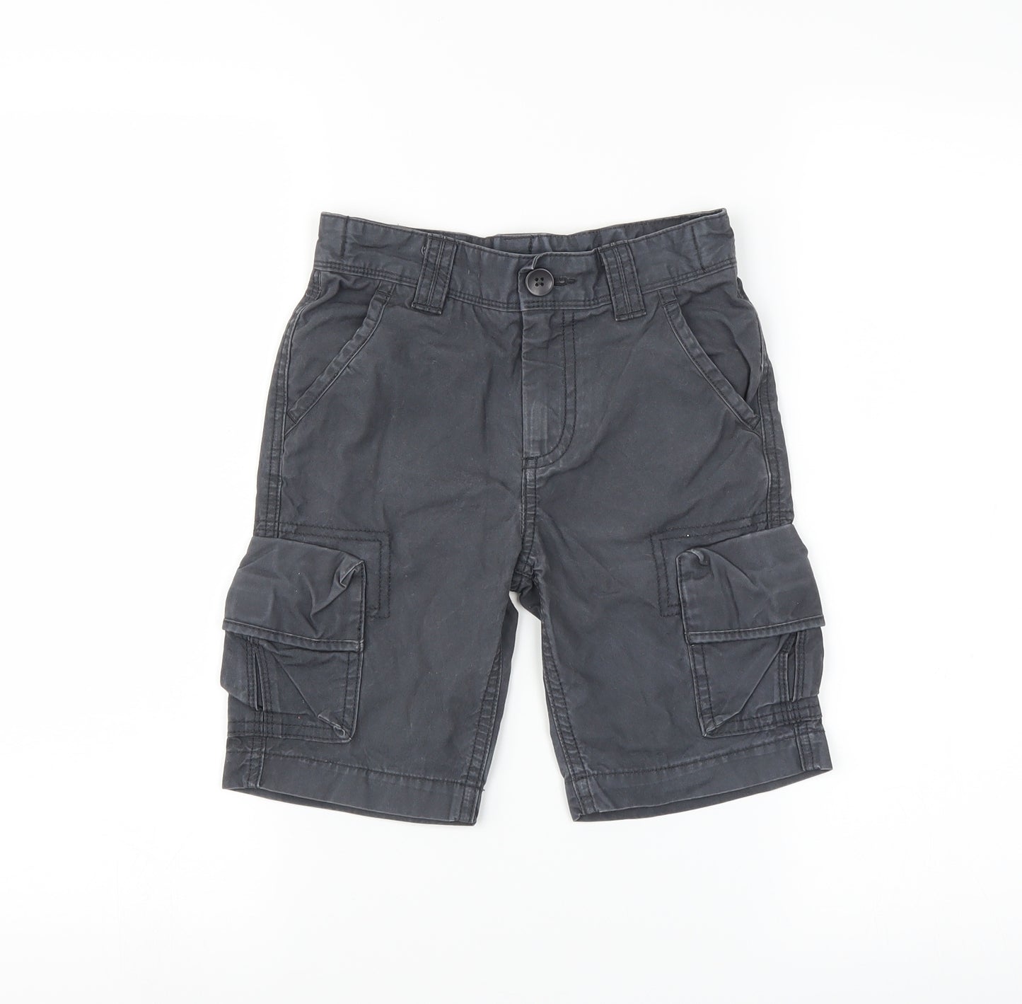 Marks and Spencer Boys Blue   Cargo Shorts Size 5-6 Years - belted hoops