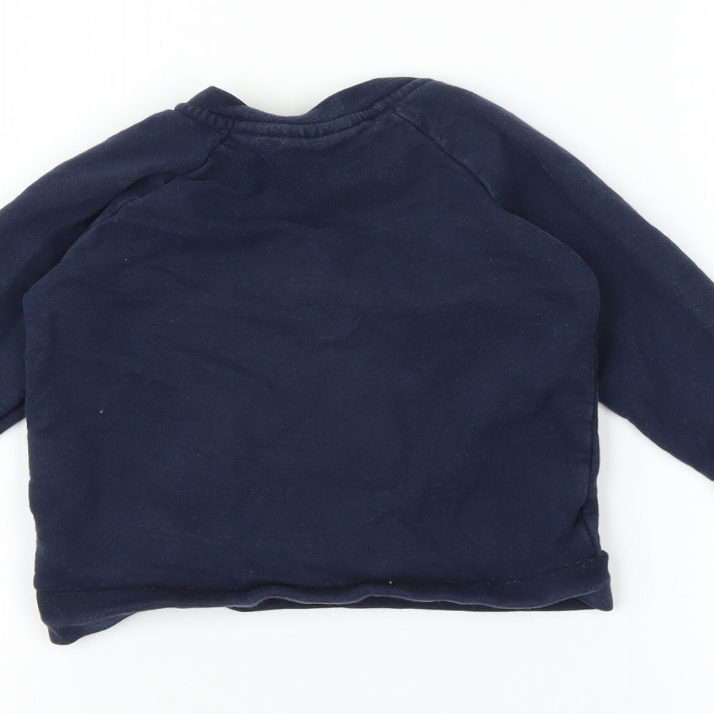 JoJo Maman Baby Blue   Pullover Jumper Size 12-18 Months  - Bear