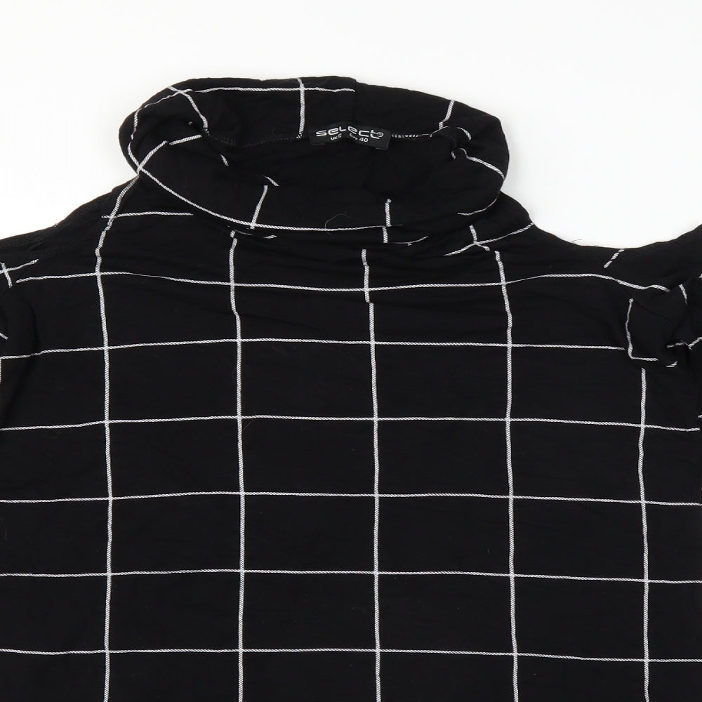 Select Womens Black Striped  Basic T-Shirt Size 12