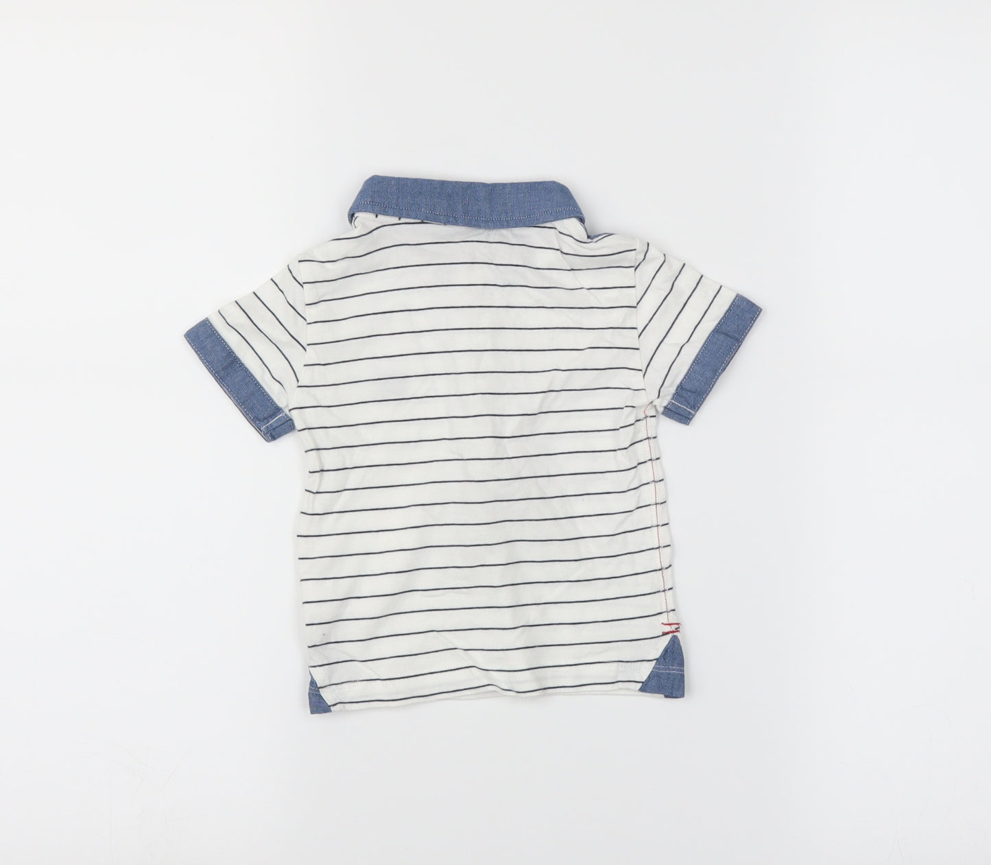 NEXT Baby White Striped  Basic Polo Size 6-9 Months