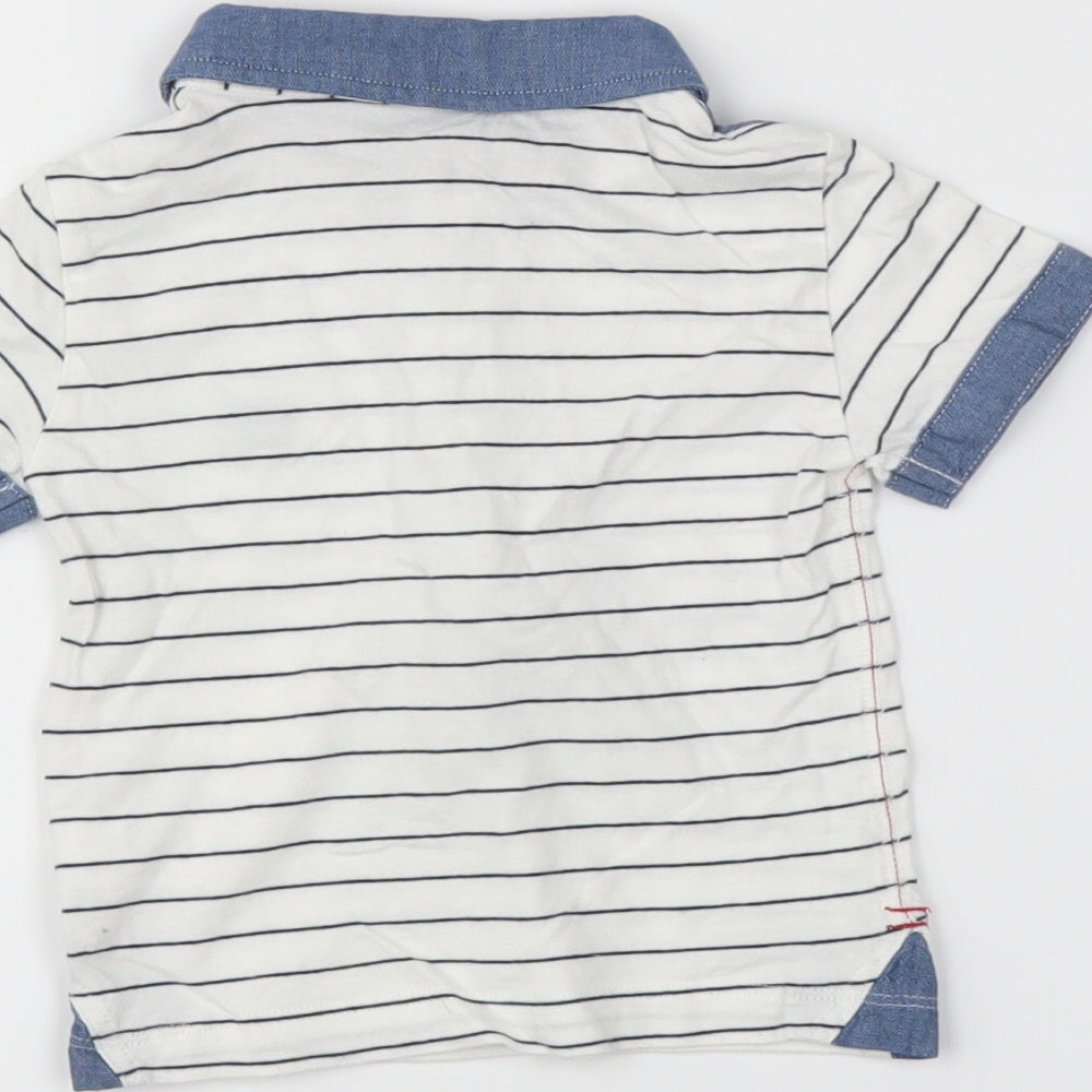 NEXT Baby White Striped  Basic Polo Size 6-9 Months