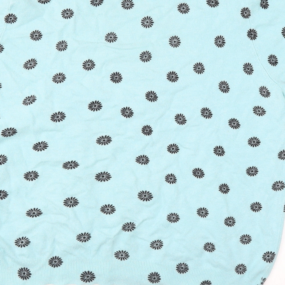 Marks and Spencer Womens Blue Floral  Pullover Jumper Size 18